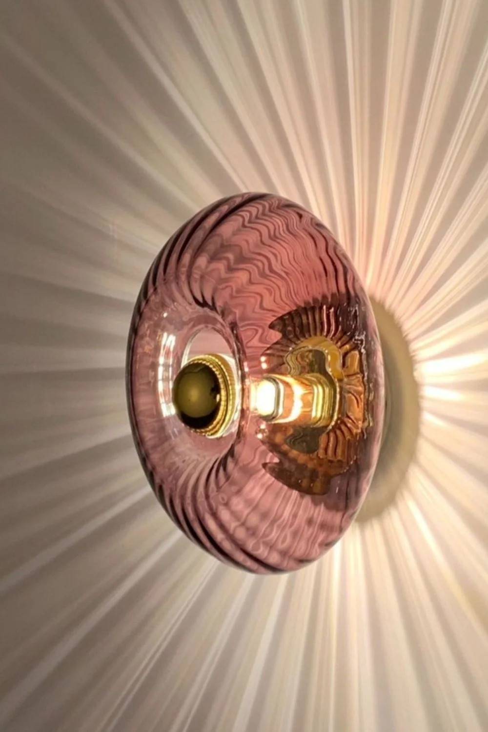 Trend Lighting Textured Glass Wall Sconce Pink