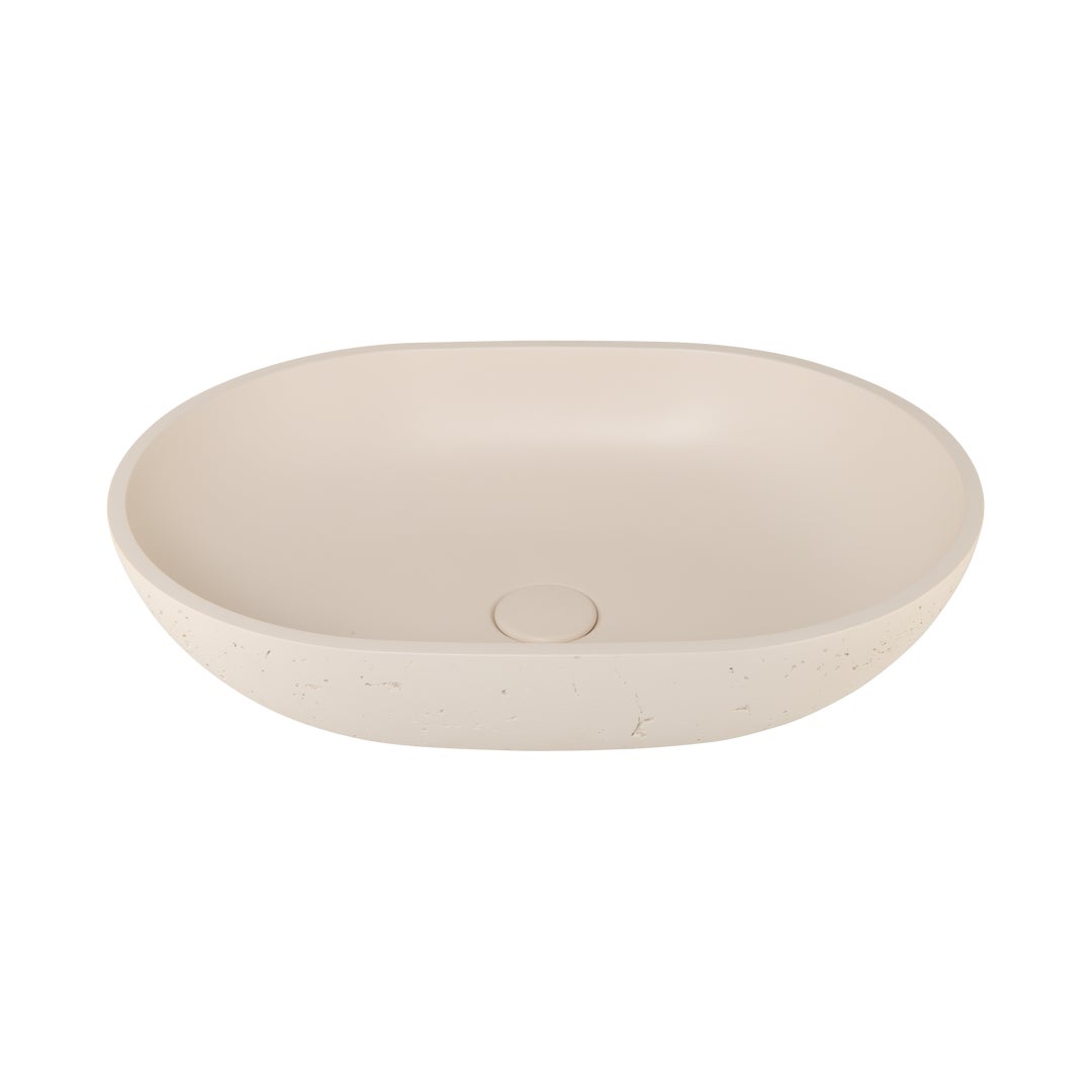 Atelis Oval Concrete Basin - Almond
