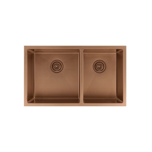 Vita Double Kitchen Sink 760mm – Brushed Copper