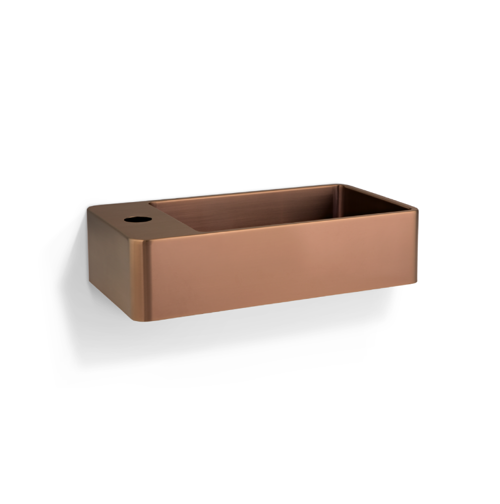 Silo Wall Mounted Basin - Brushed Copper - Feature