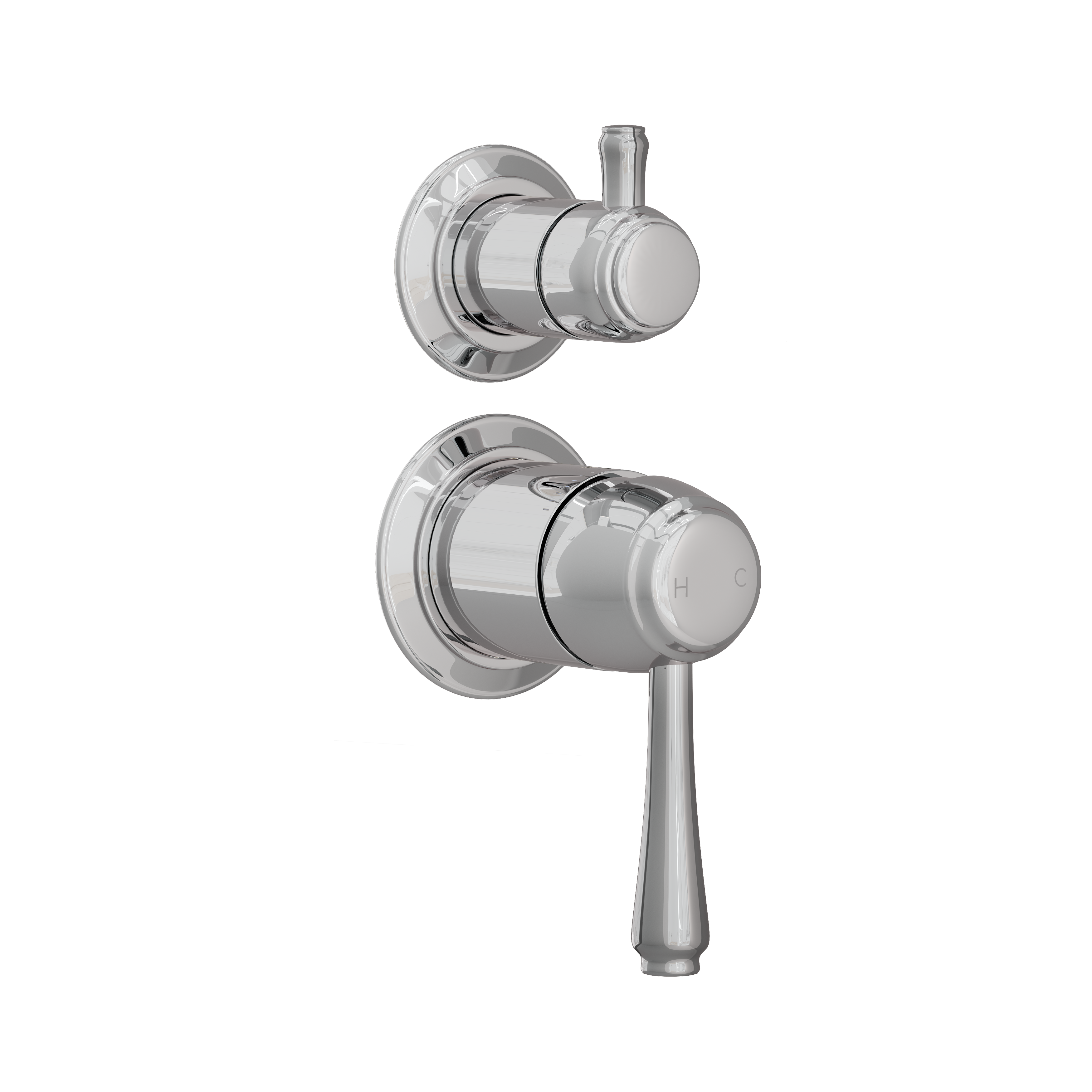 Kingsley Thermostatic 2-Way   3-Way Diverter Stock Render AngledView PSS