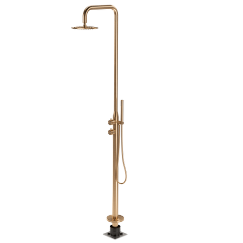Sola Freestanding Outdoor Shower Set - Brushed Copper