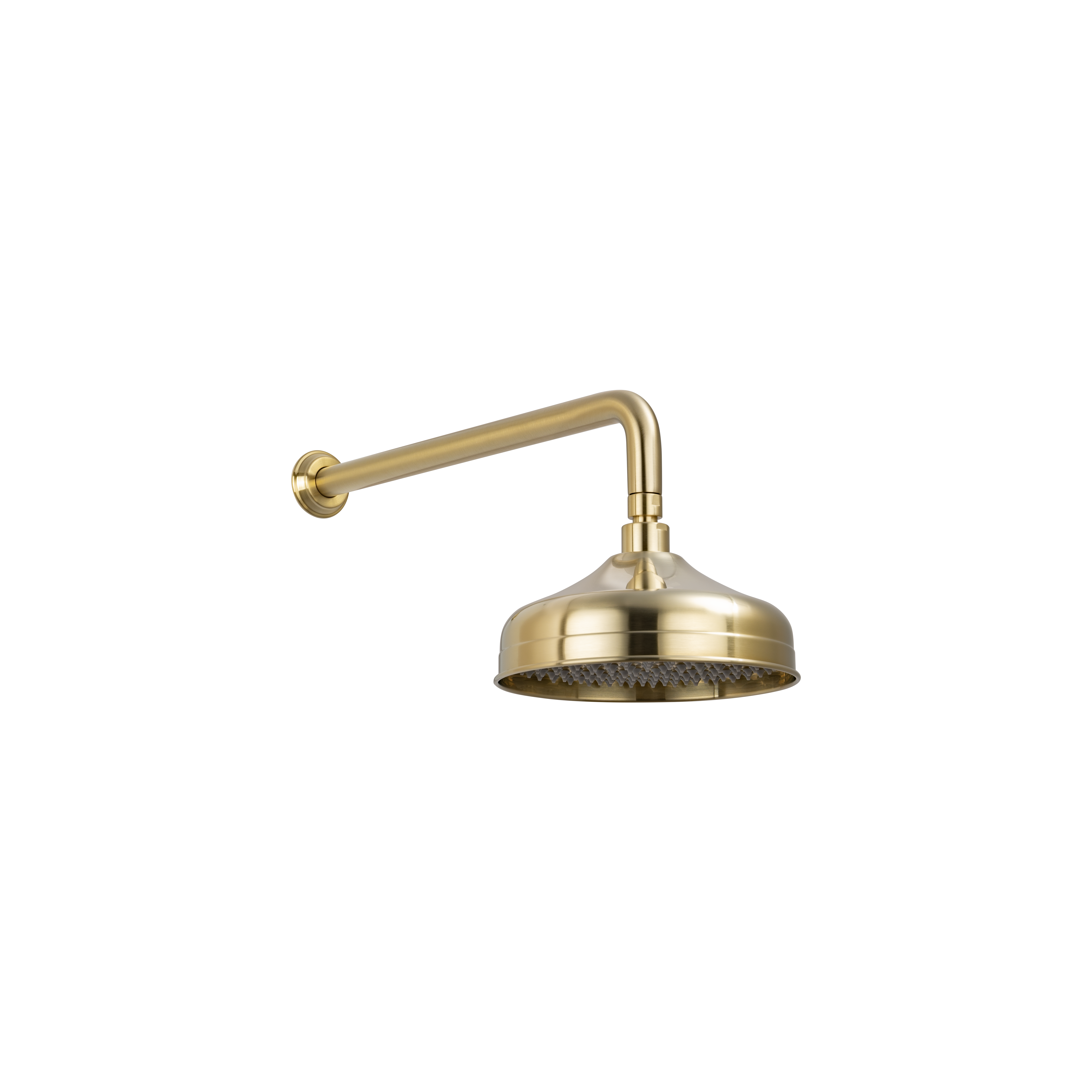 Kingsley Shower Arm & Head Set - Brushed Brass