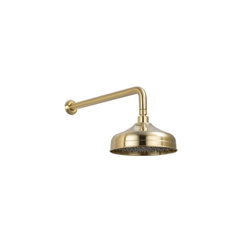 Kingsley Shower Arm & Head Set - Brushed Brass