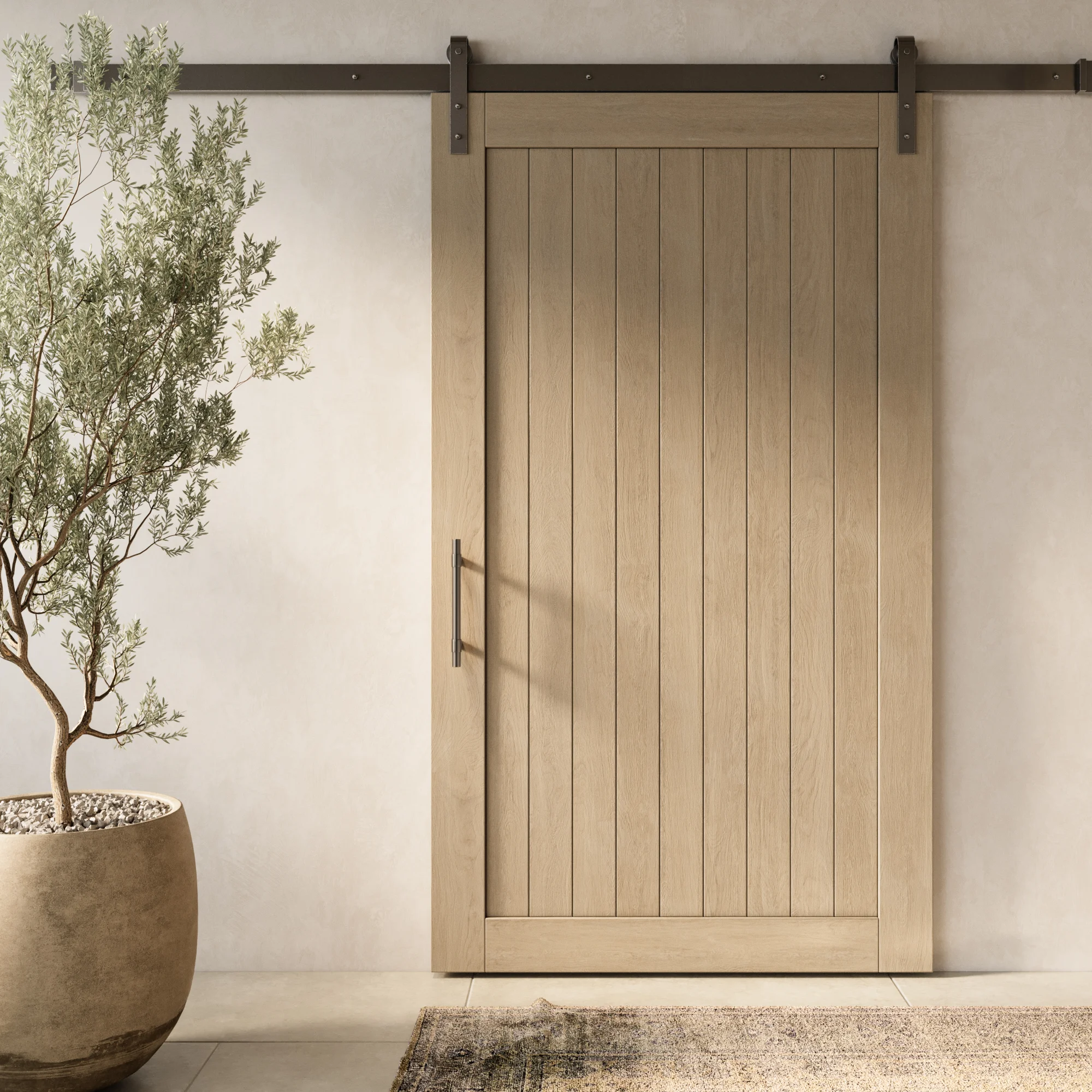 Modi Entry Door Pulls - Barn Door Scene FRONT 30cm BG