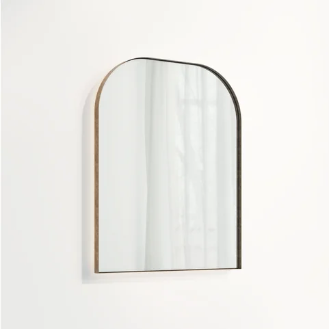 Arch Wall LED Mirror 600 x 750mm - Tumbled Aged Brass