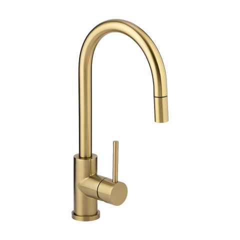 Elysian Commercial Pull-Out Kitchen Mixer - Brushed Brass