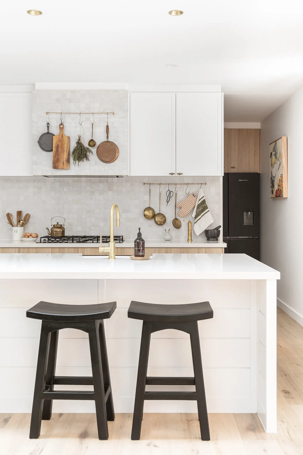 Wood-Interiors-Modern-Farmhouse-Butlers-Pantry-Brushed-Brass-Kitchen-Mixer-Light-Oak-Timber-Flooring