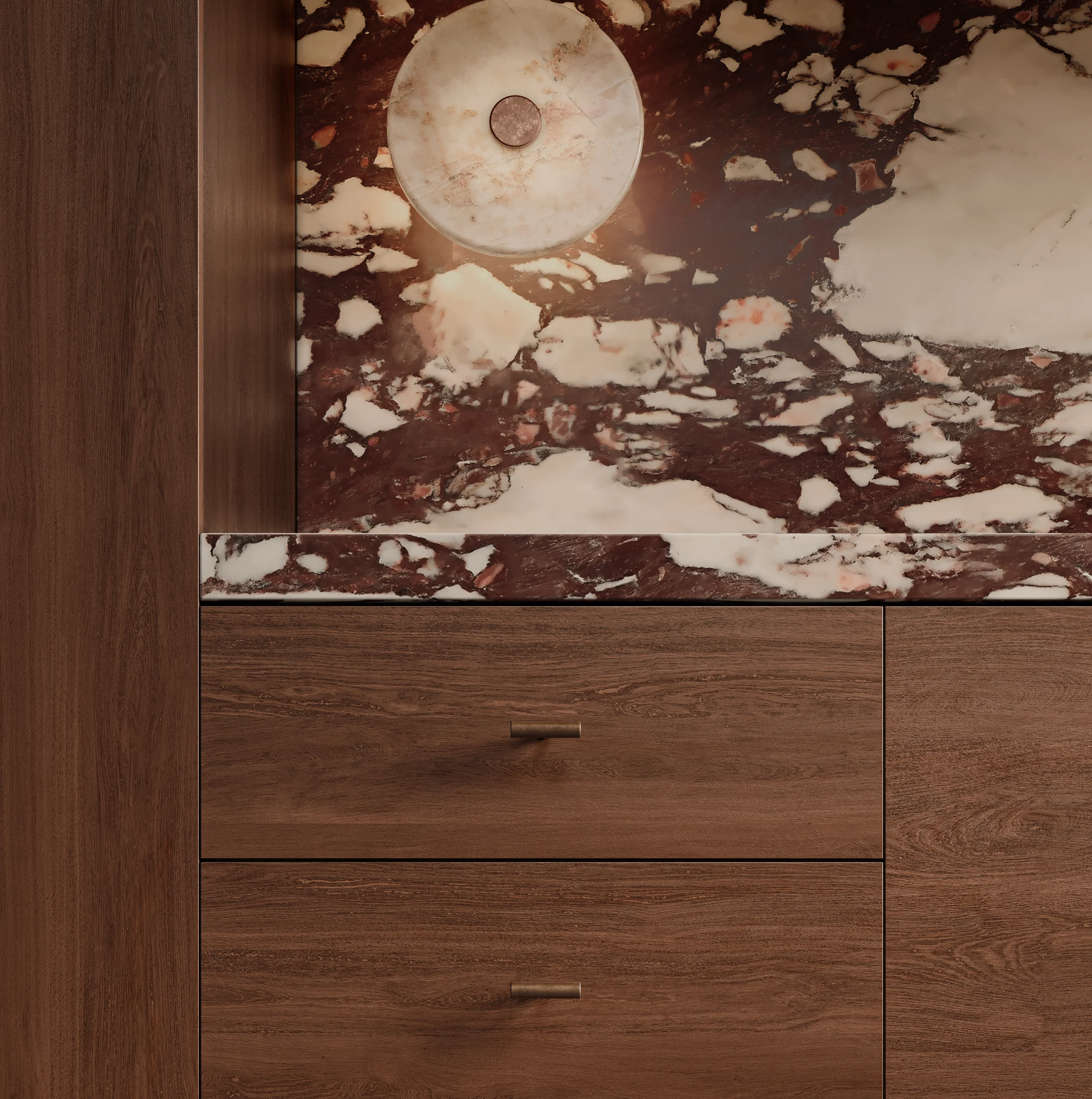 Antique%20Collection%20Kitchen%20Scene%20Close%20Up View%20D %20Tezra%20Cabinetry%20T-Pull Bronze