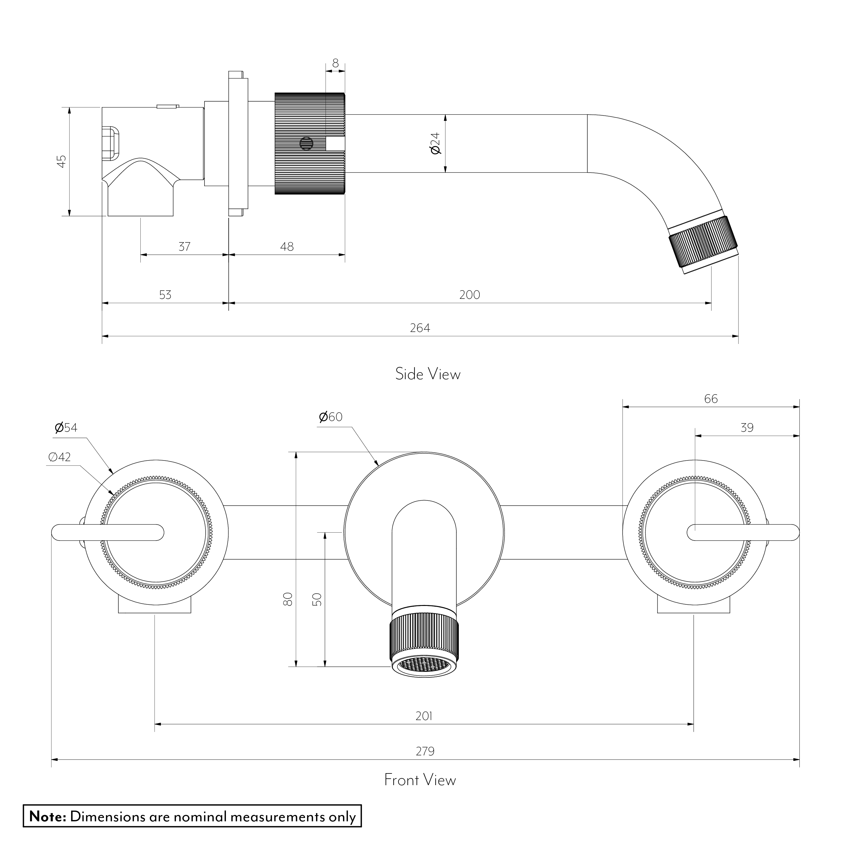 Namika Assembly Taps   Spout Set   In-wall Gallery Spec UK
