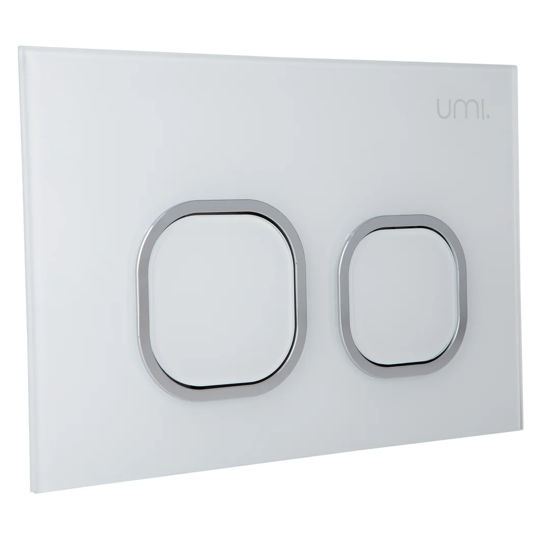 Delta Toilet Button - Glass - White - Feature