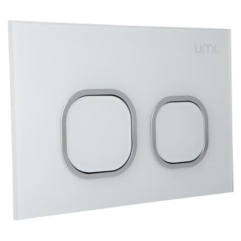 Delta Toilet Button - Glass - White