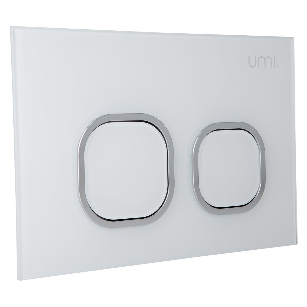 Delta Toilet Button - Glass - White