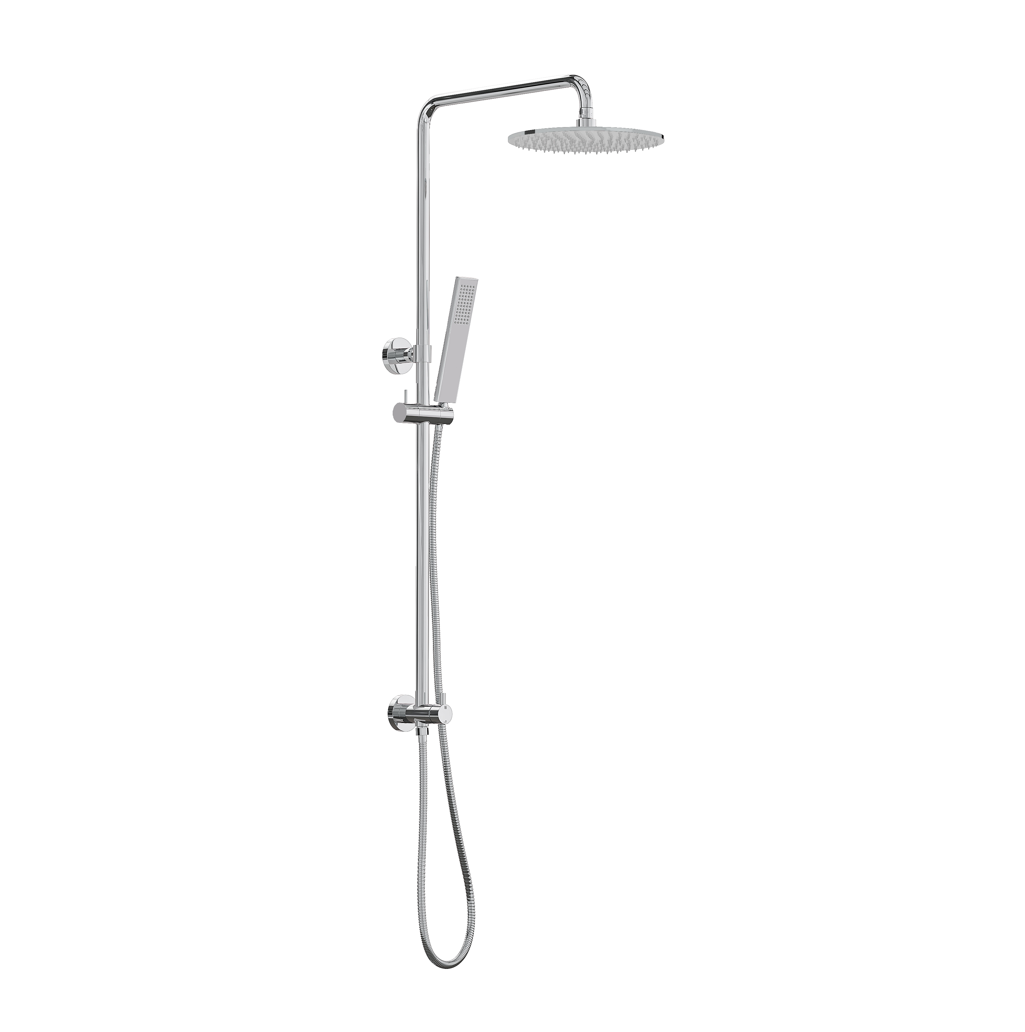 Finley Shower Set Stock Render Chrome