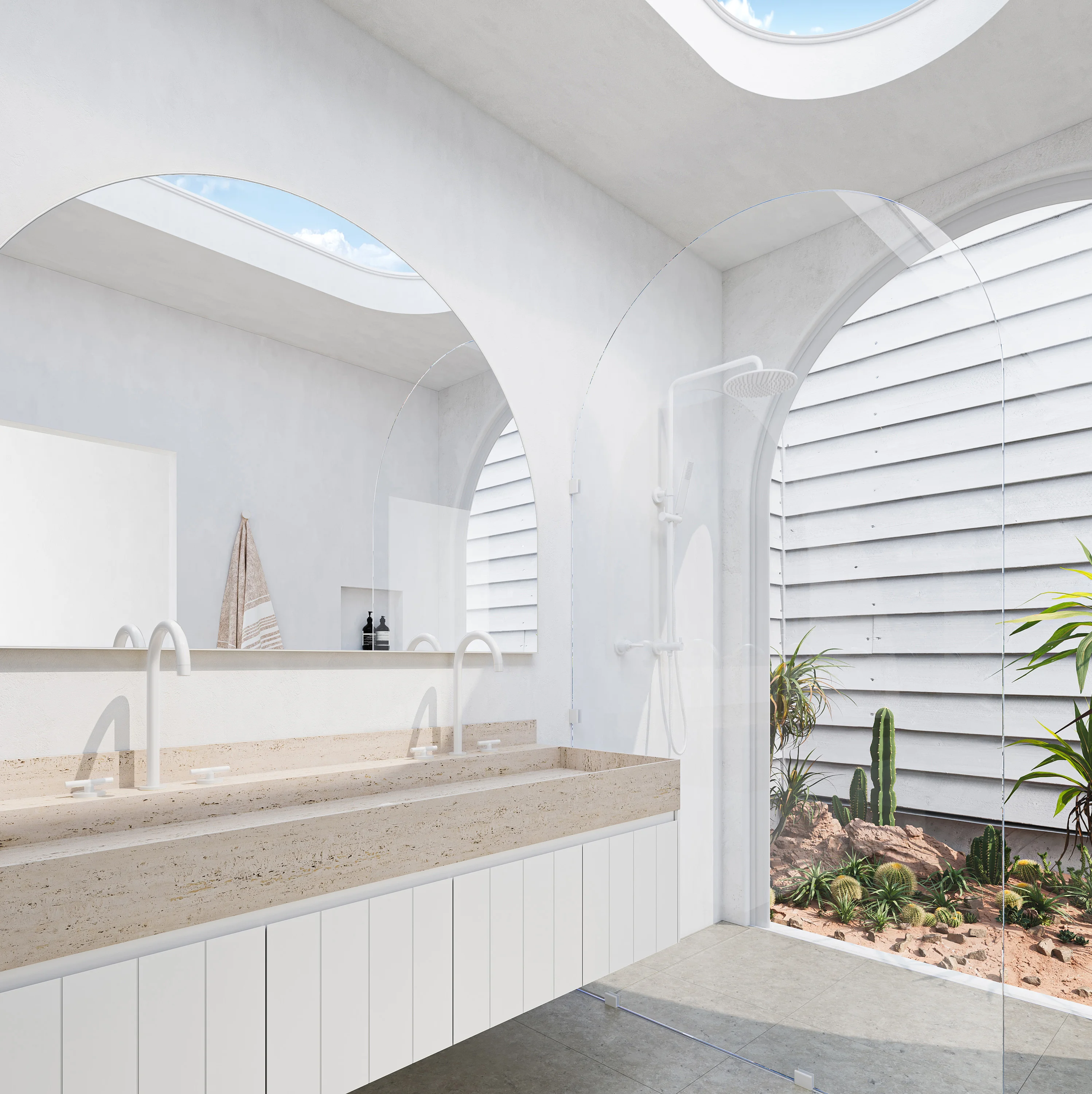 Assembly BenchMountedTaps Barre View01 Insetting White