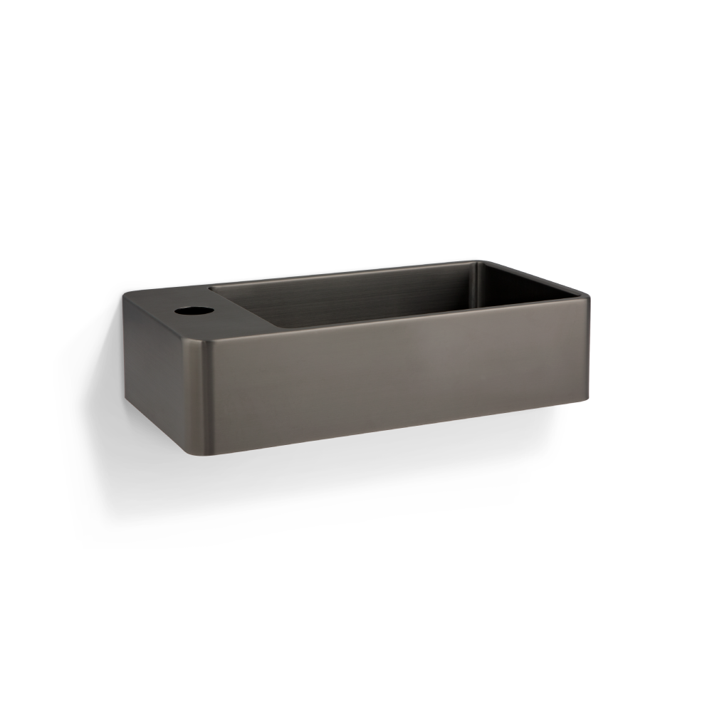Silo Wall-Hung Basin - Brushed Gunmetal