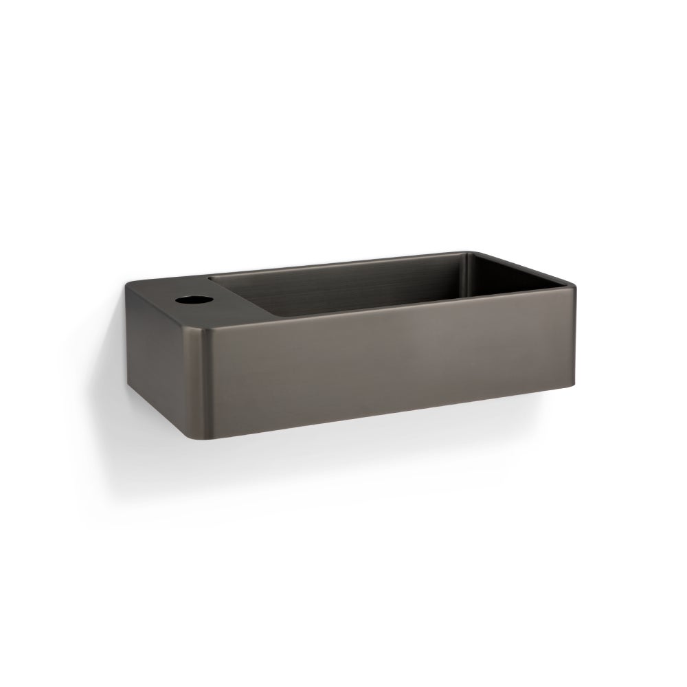 Silo Wall-Hung Basin - Brushed Gunmetal