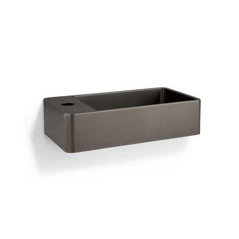 Silo Wall-Hung Basin - Brushed Gunmetal