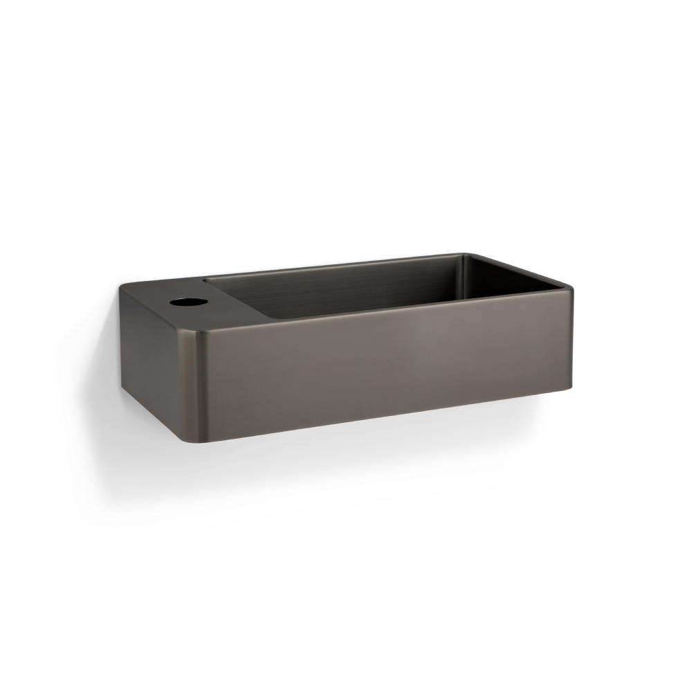Silo Wall Mounted Basin - Brushed Gunmetal - Feature
