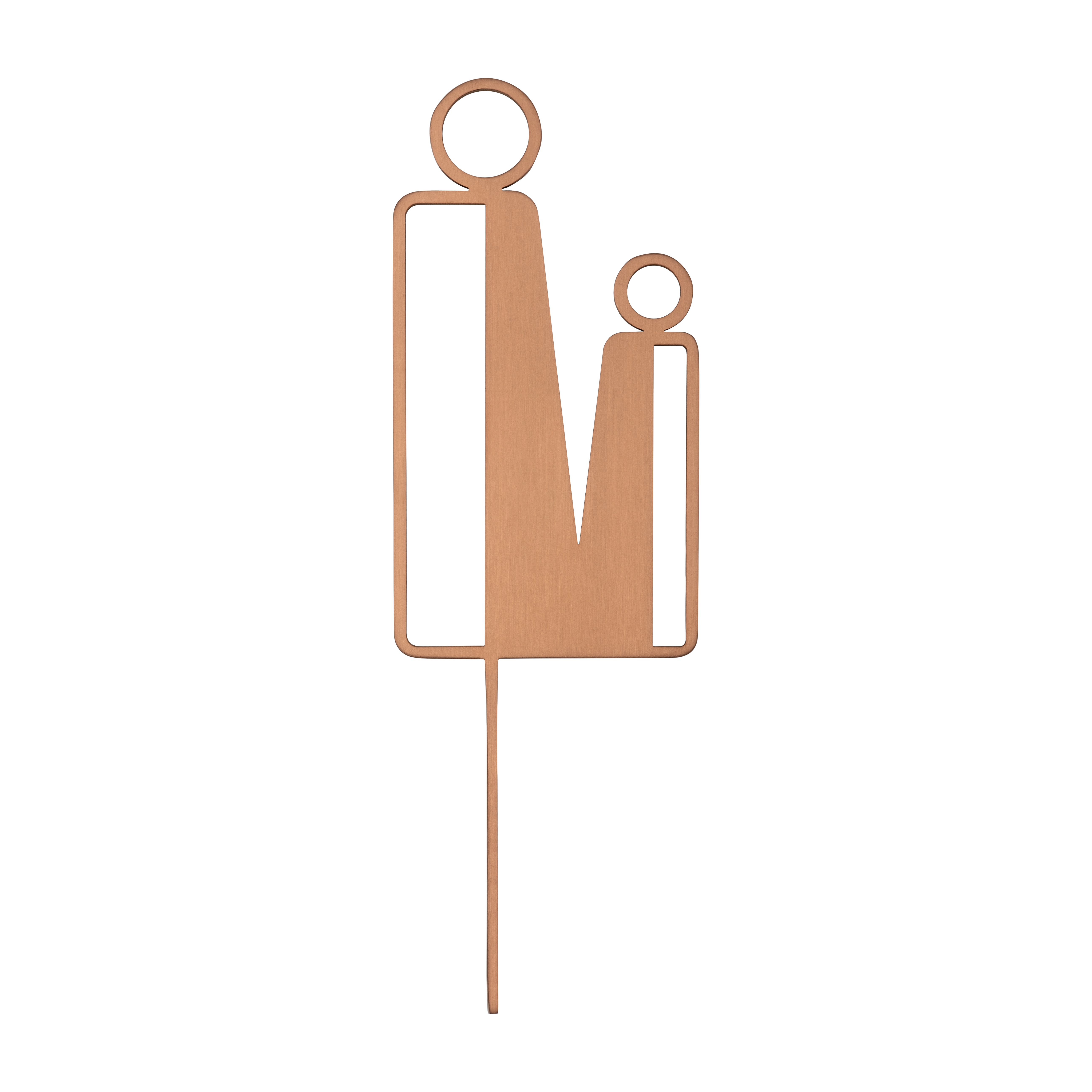 Parent Restroom Sign - 140mm - Brushed Copper