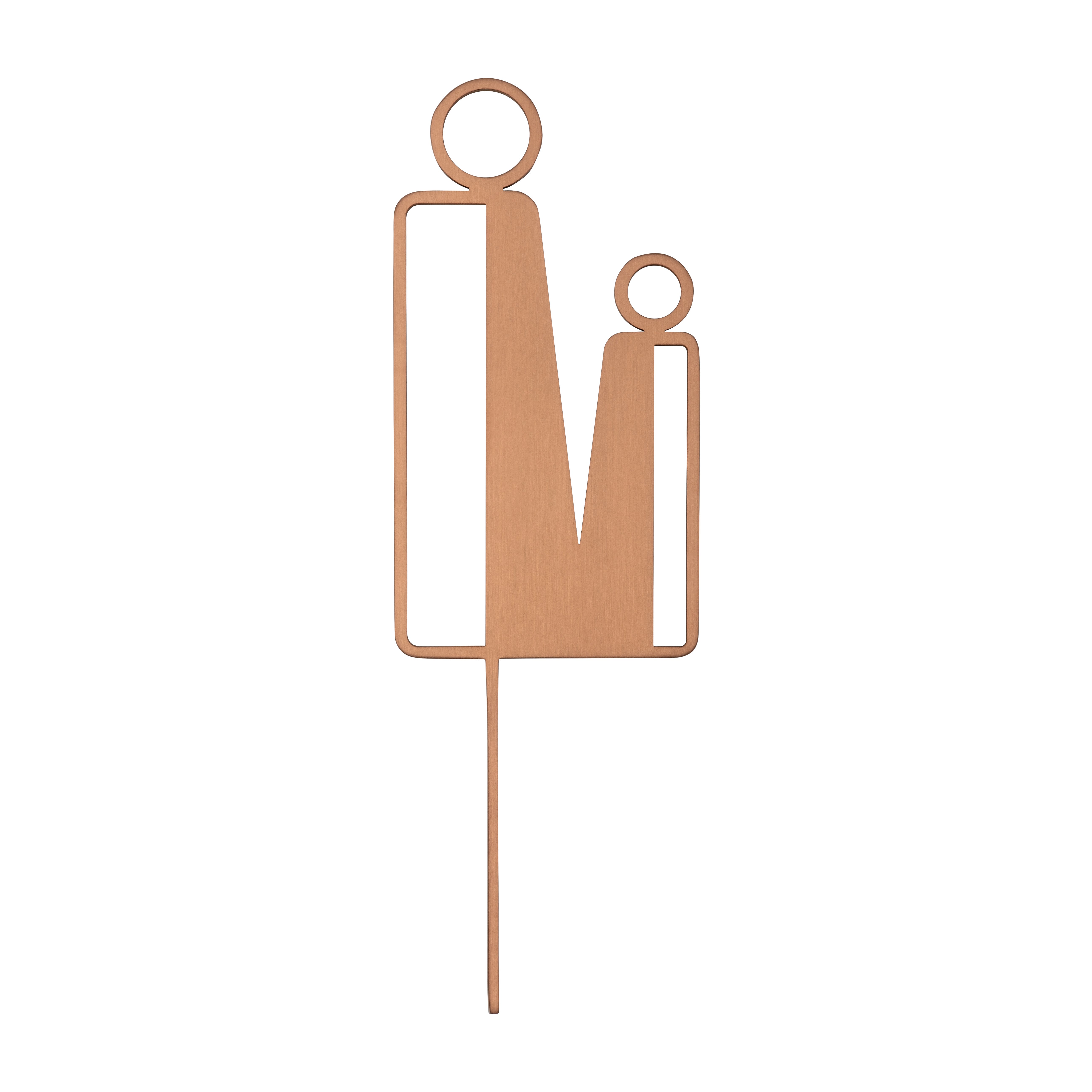 Parent Restroom Sign - 140mm - Brushed Copper