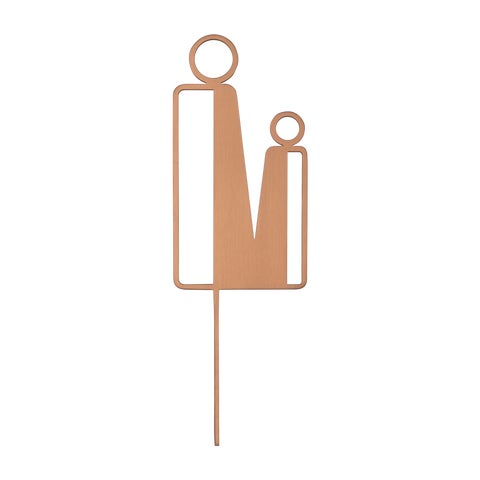 Parent Restroom Sign - 140mm - Brushed Copper