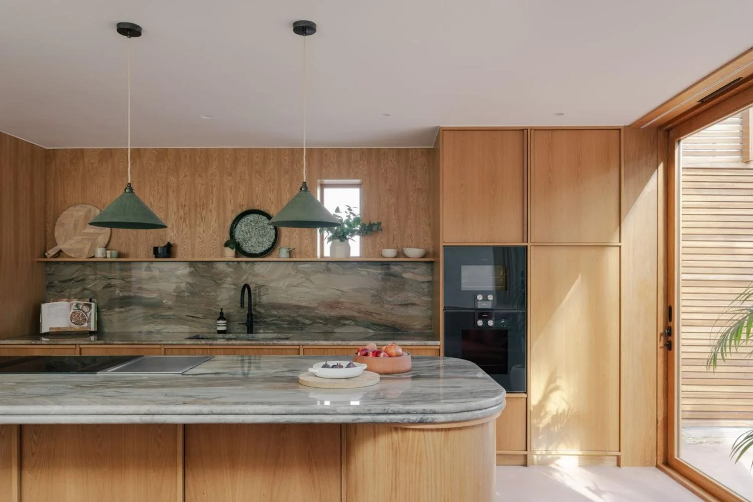 Symposion House Modern Minimalism UK Kitchen Marble Oak Joinery