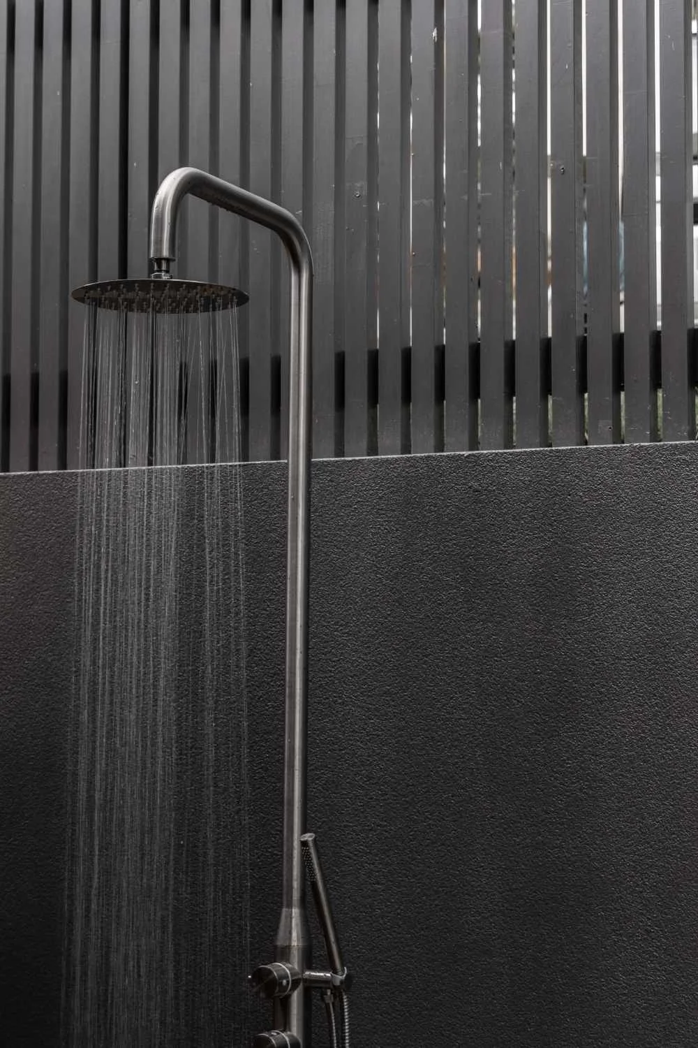 Industrial Interior Design Brushed Gunmetal Outdoor Shower