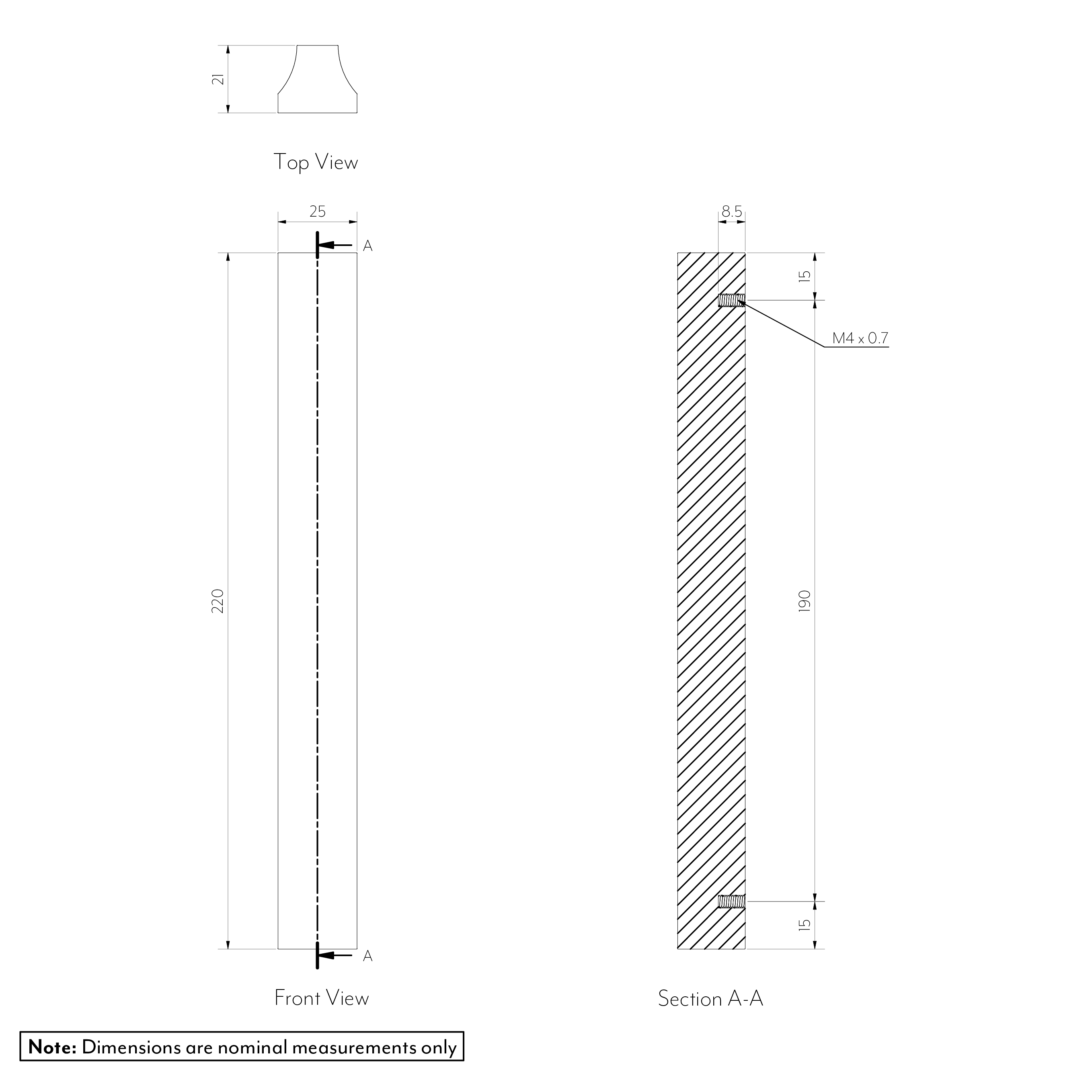 Pedra%20Cabinetry%20Pull%20220mm Gallery%20Spec