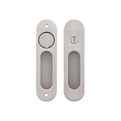 Leroy Sliding Door Privacy Set - Stainless Steel