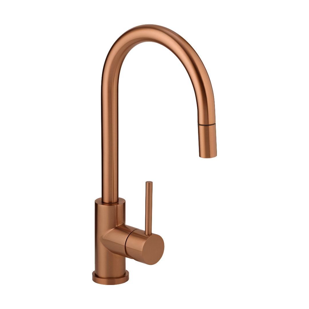 Elysian Commercial Pull-Out Kitchen Mixer - Brushed Copper
