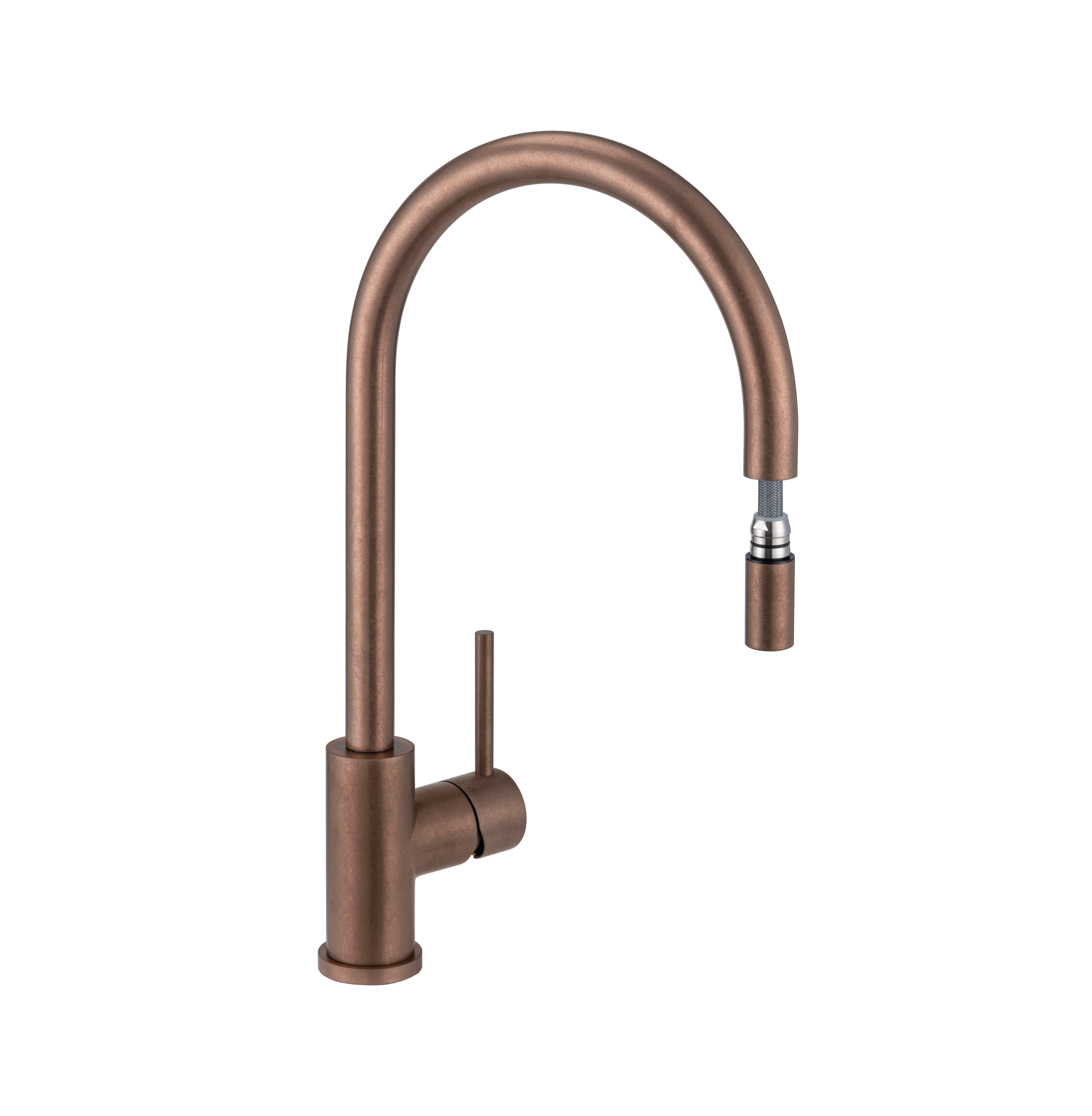 17258-Elysian-Commercial-Pull-Out-Kitchen-Mixer Side Antique-Bronze-1