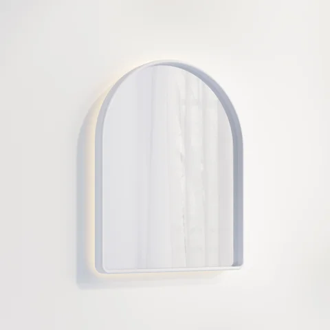 Arch Wall LED Mirror 600 x 750mm - Matte White