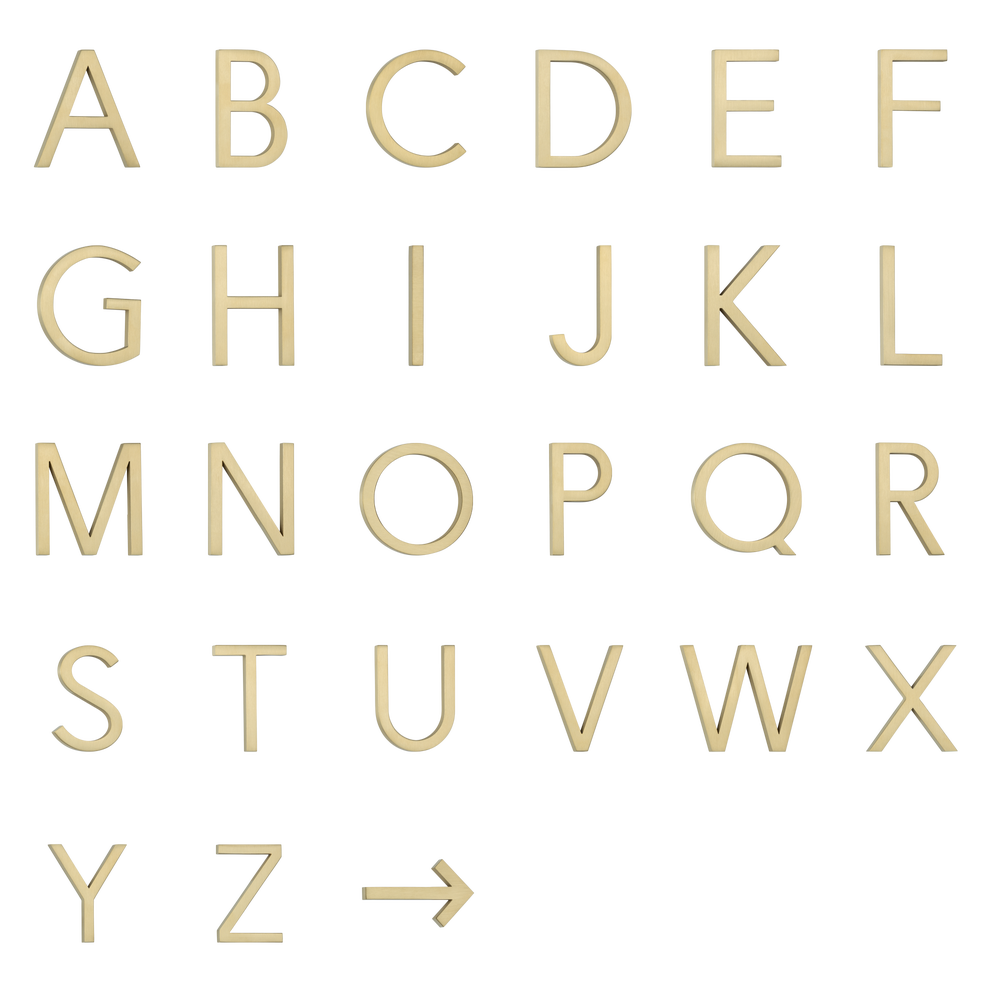Lettering - Brushed Brass