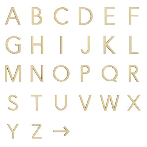 Lettering - Brushed Brass