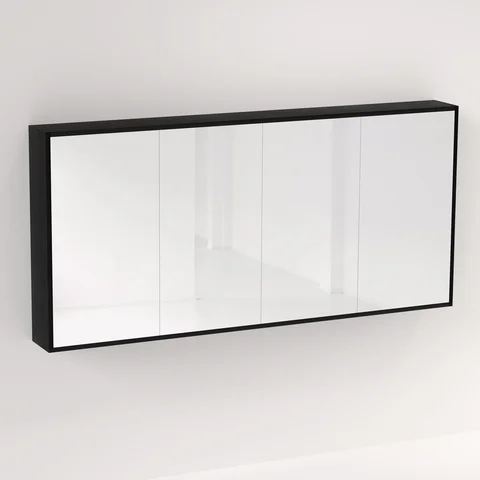 Myra 4 Door Mirror Cabinet 1692mm -  Black Oak