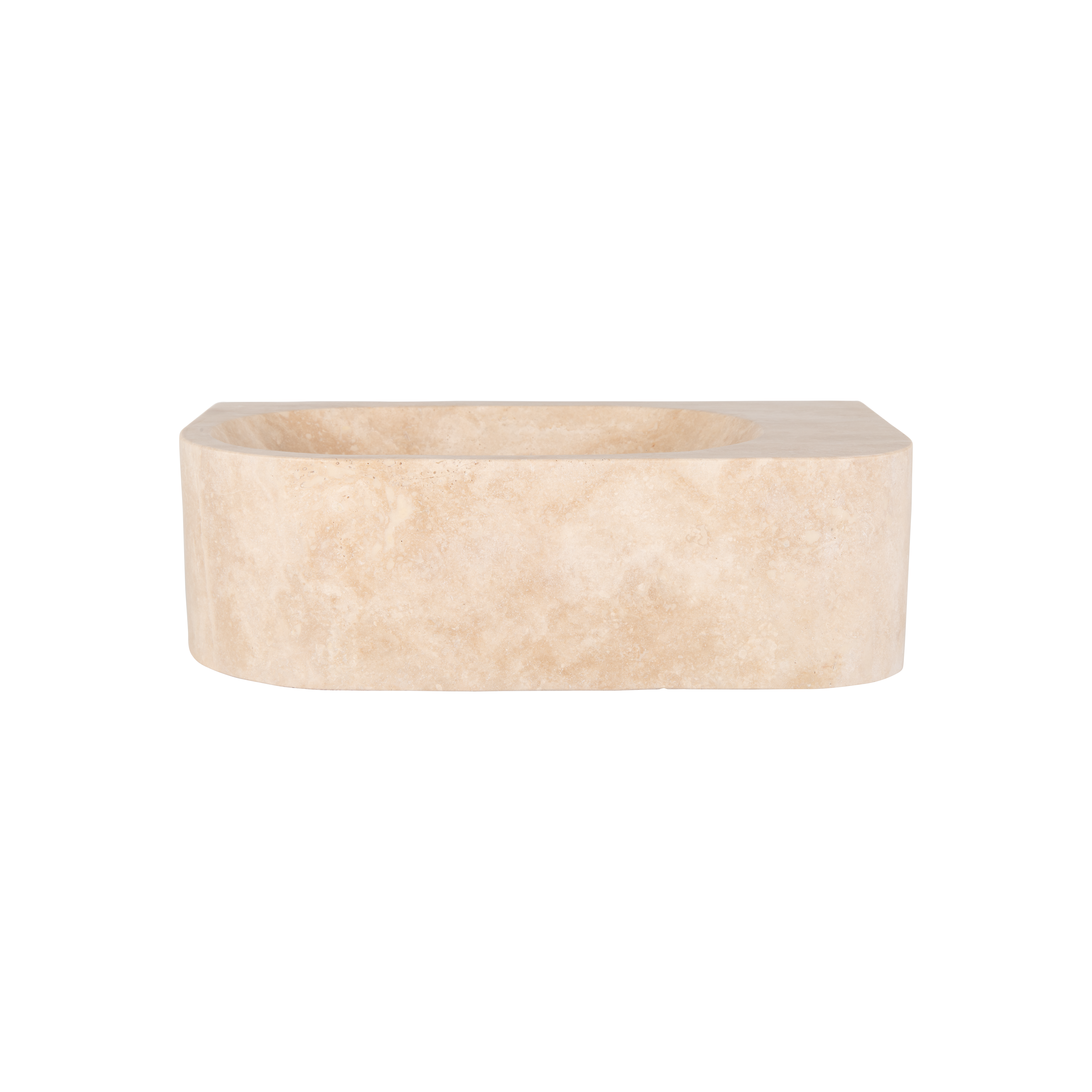 Pedra WallMounted Basin 400mm BeigeTrav Front 3