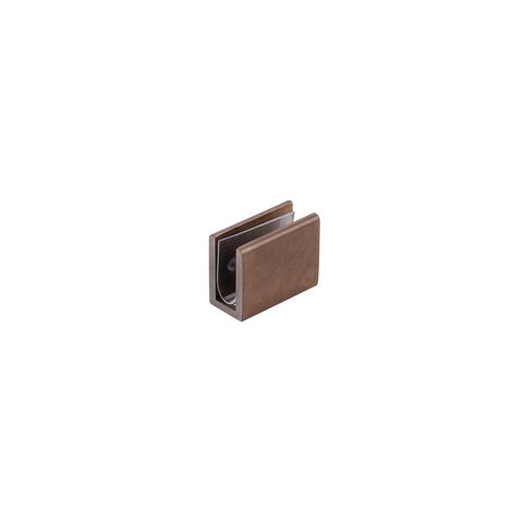 Pius Glass Panel Clip 10mm - Antique Bronze