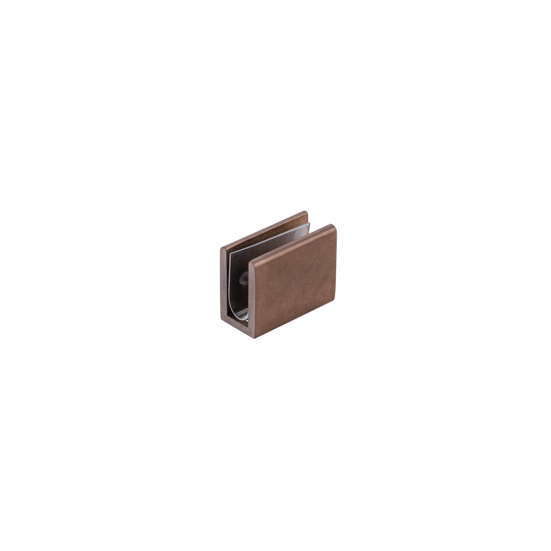 Pius Glass Panel Clip 10mm - Antique Bronze