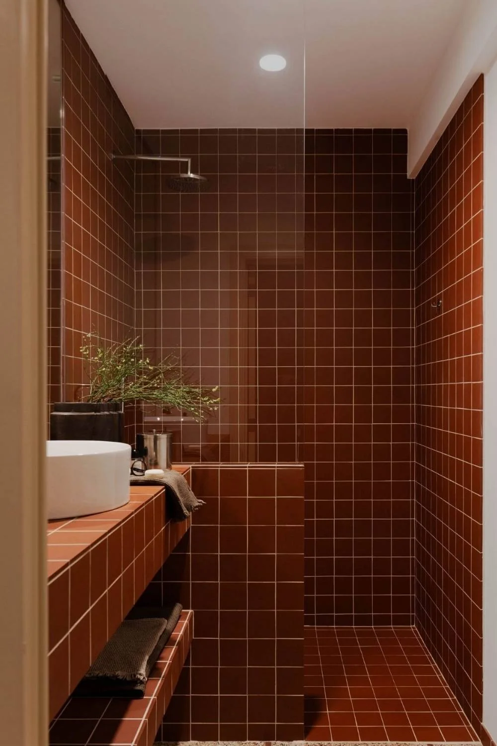 Bathroom Tiles Ideas Deep Orange Mosaics