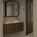 Addison Vanity 1500mm-Dark Oak Yama Square Tile-Latte Slate
