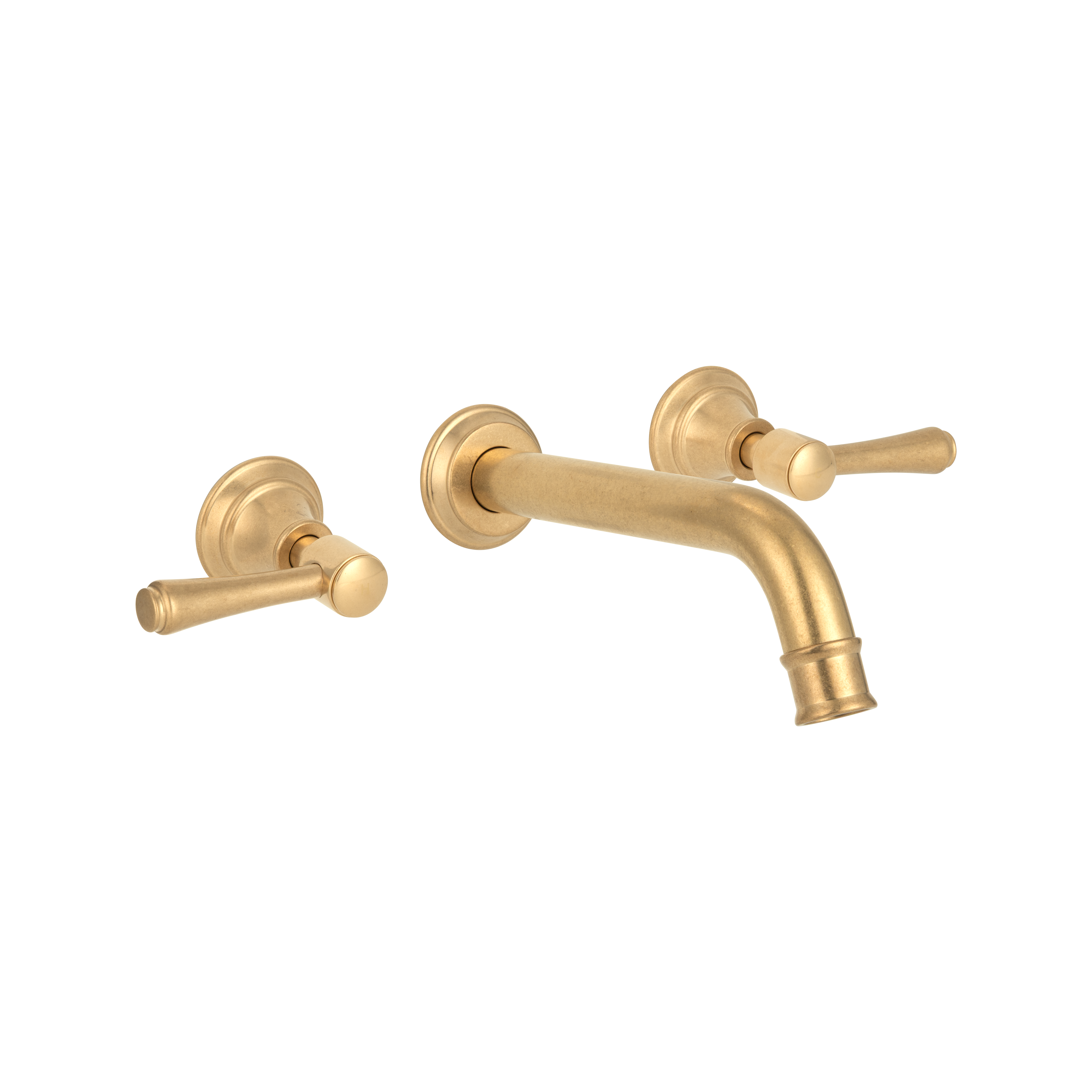 Kingsley Assembly Taps & Spout Set – Tumbled Aged Brass