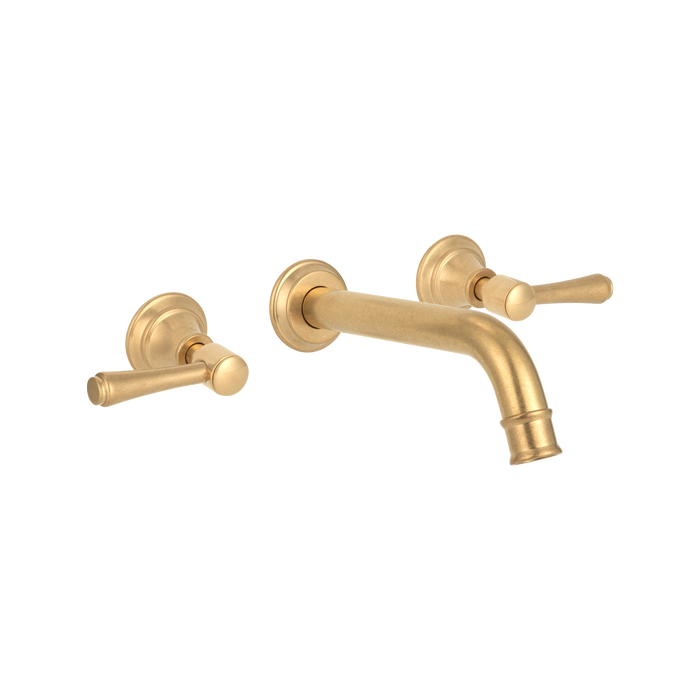 Kingsley Assembly Taps & Spout Set – Tumbled Aged Brass