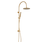 Elysian Gooseneck Shower Rail Set - Tumbled Aged Brass