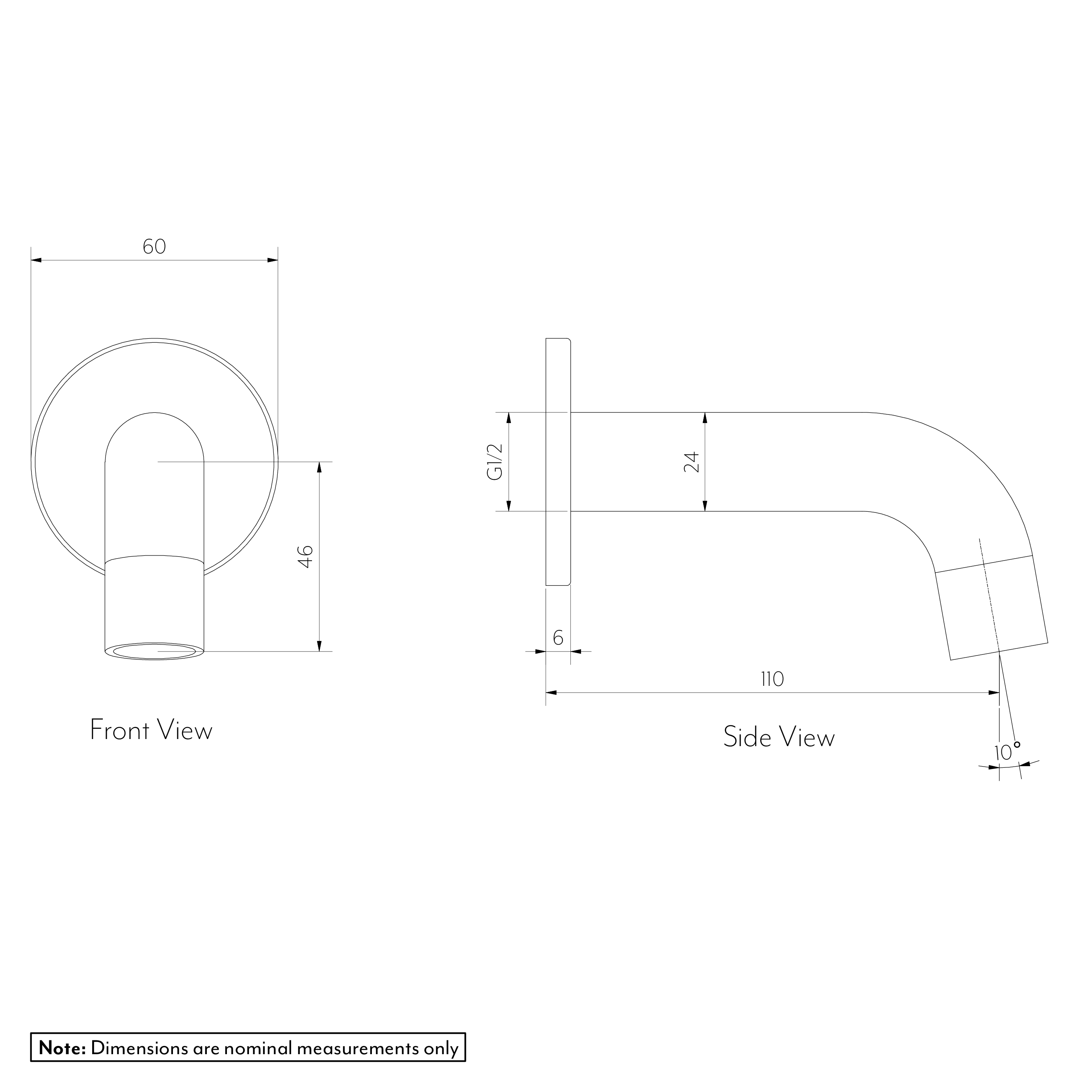 Mini Wall Mounted Spout SPEC