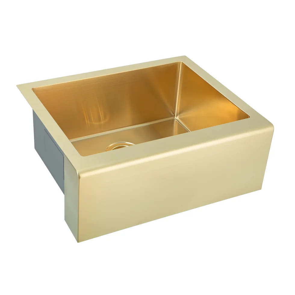 Belfast Farmhouse Kitchen Sink  Brushed Brass - Feature
