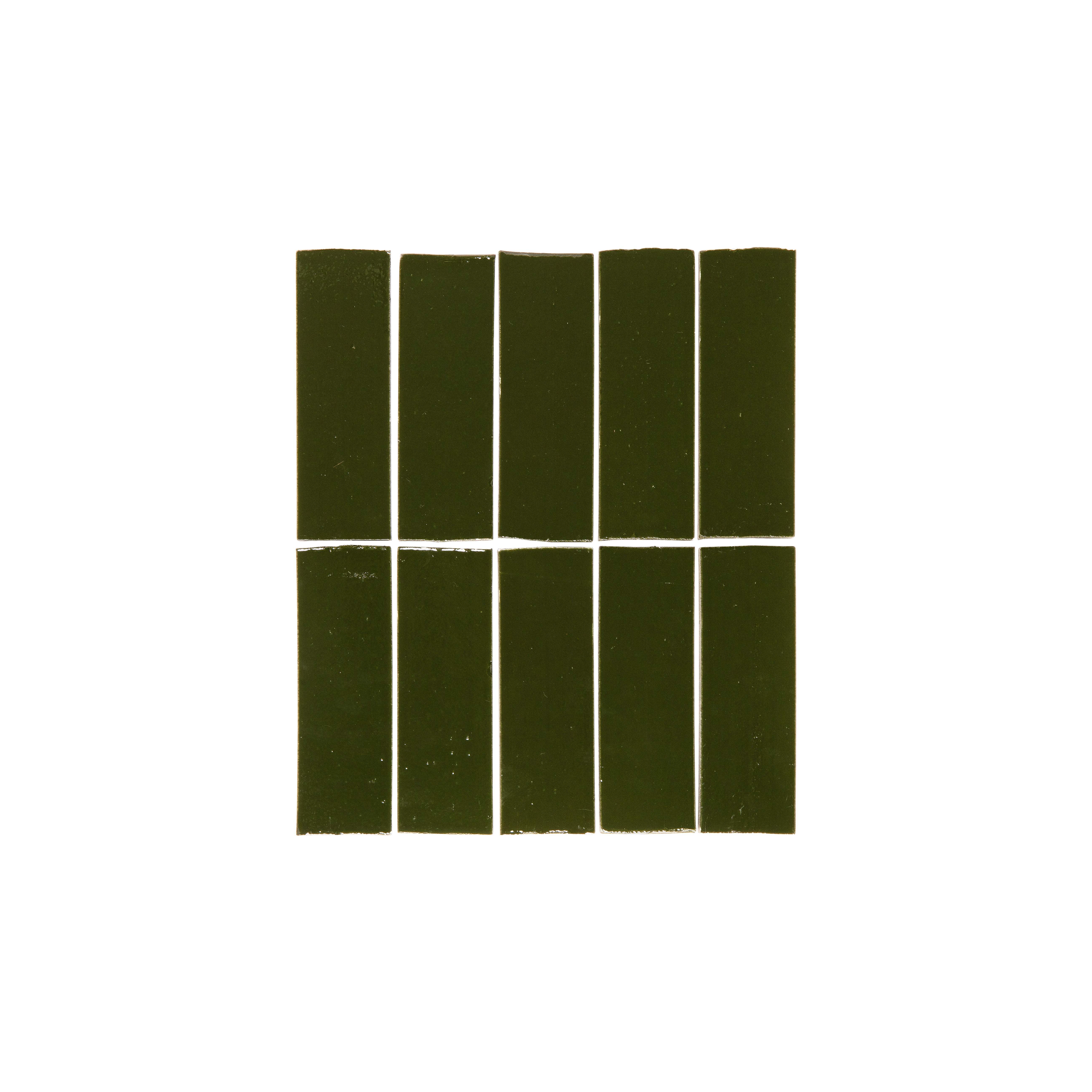 Rommani Handmade Zellige Rectangle Tile - Forest Green