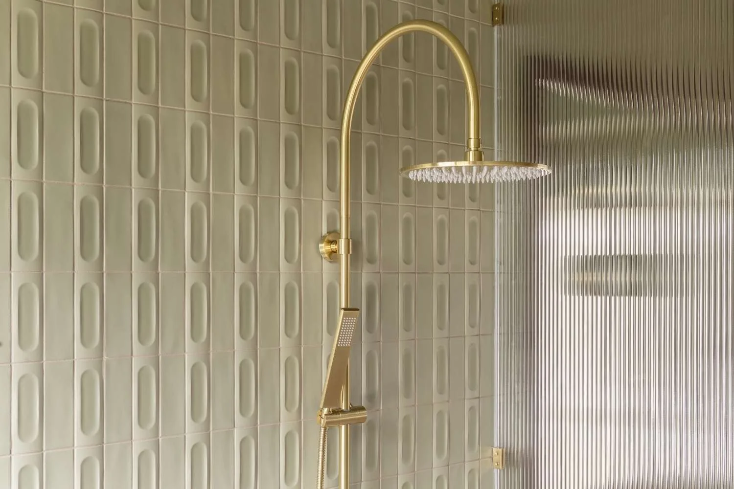 Bathroom Tile Inspiration Light Green Finger Mosaic Indented