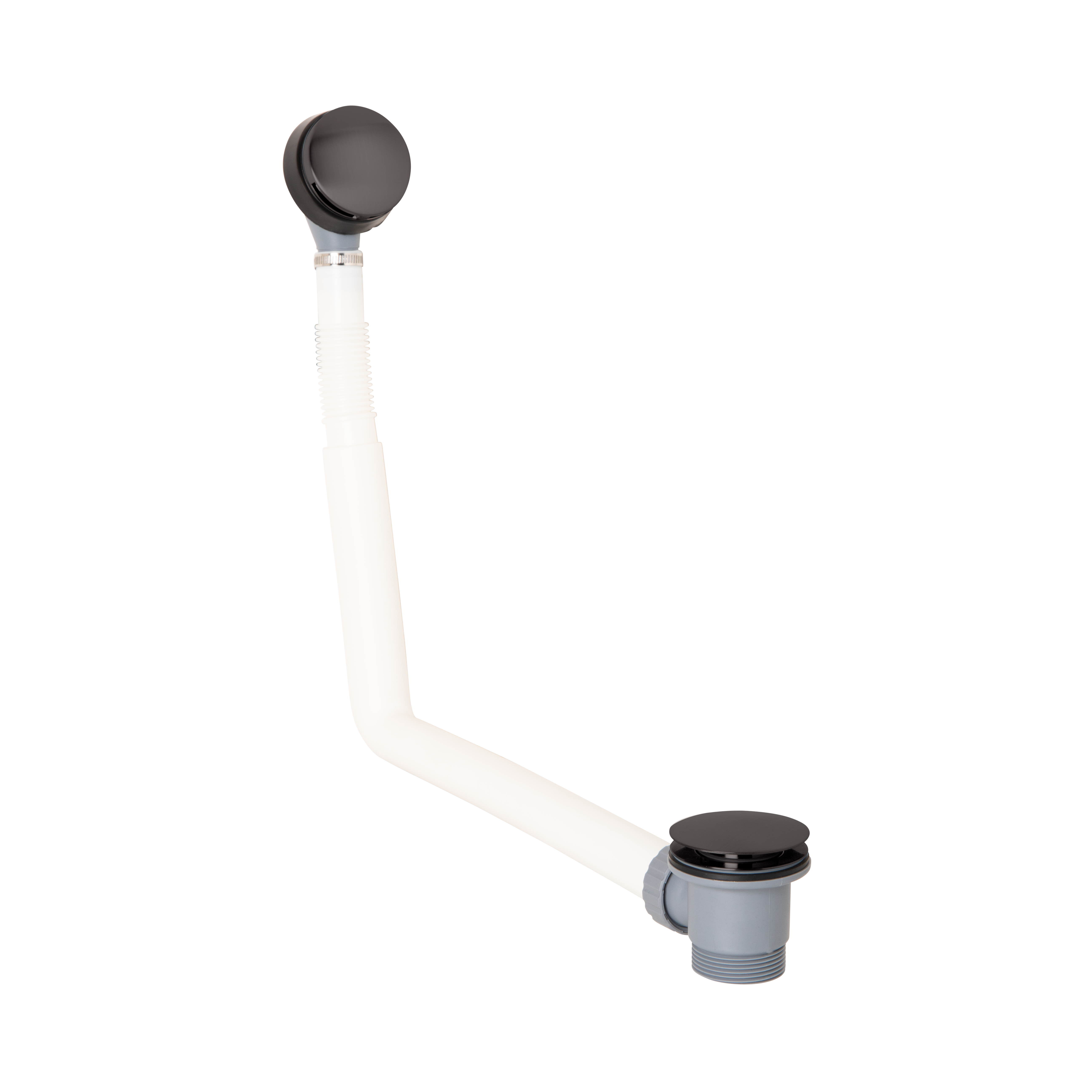 Click Clack Bath Waste with Overflow - Brushed Gunmetal