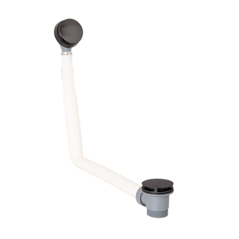 Click Clack Bath Waste with Overflow - Brushed Gunmetal